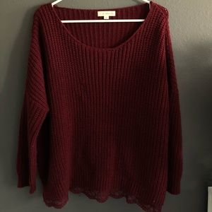 LA hearts burgundy sweater